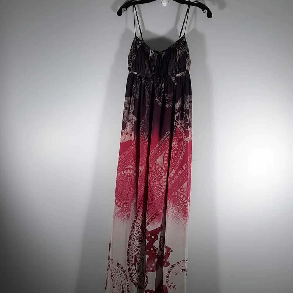NWT BCBGENERATION CFT Puple/pink/cream / burgundy maxi dress SZ M - Picture 1 of 11